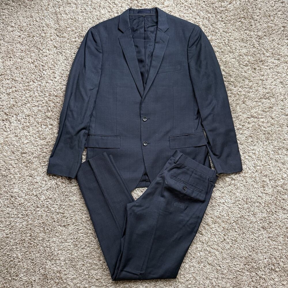 J.Crew Ludlow Tollegno 1900 Wool Suit Dark Navy Blue Jacket 40R Pants Size 30x30